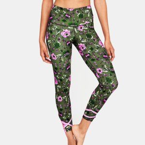 High-Rise Lattice-Trim 7/8th Compression Leggings